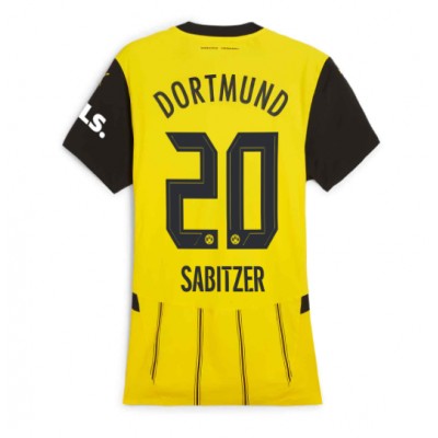 Fotbalové Dres Borussia Dortmund Marcel Sabitzer #20 Dámské Domácí 2024-25 Krátký Rukáv Fotbalové Dres Borussia Dortmund Marcel Sabitzer #20 Dámské Domácí 2024-25 Krátký Rukáv